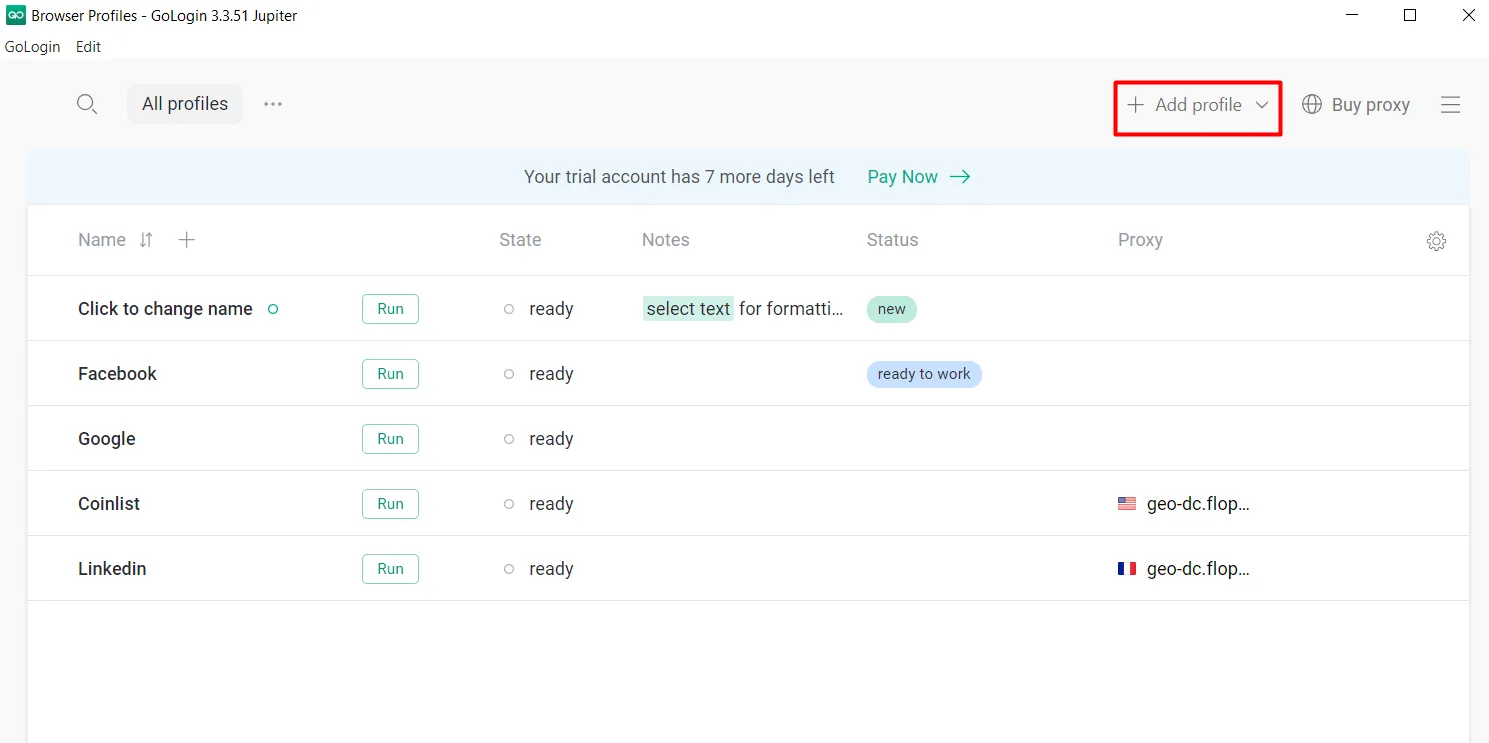 Как создать профиль и использовать GoLogin